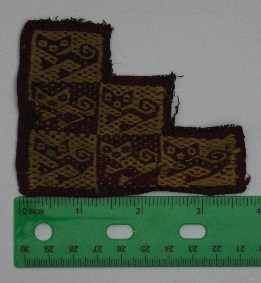 Authentic Pre Columbian Artifact Frameable Textile Border Chancay Peru COA 30