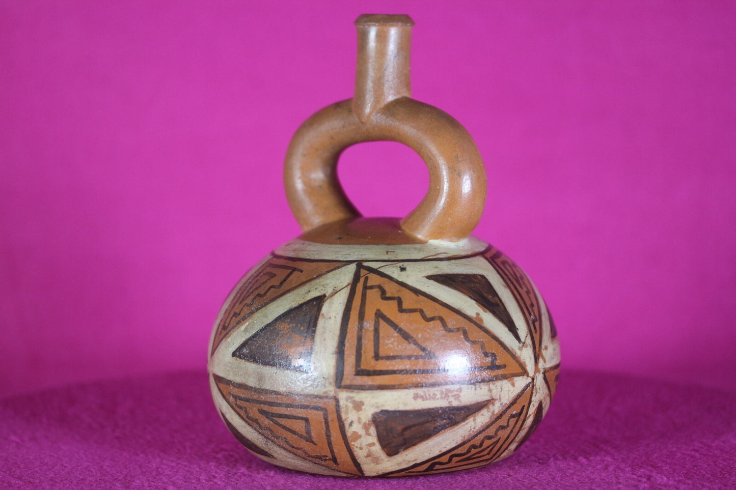 Authentic Pre Columbian Artifact Stirrup Vessel Moche Ex Arte Primitivo COA T31