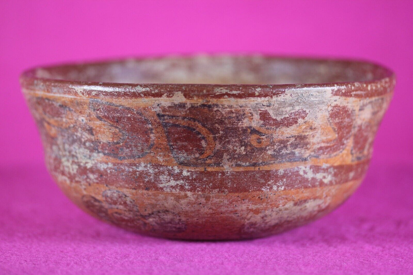 Authentic Pre Columbian Artifact Mayan Decorated Pottery Bowl 250-900 AD COA T10