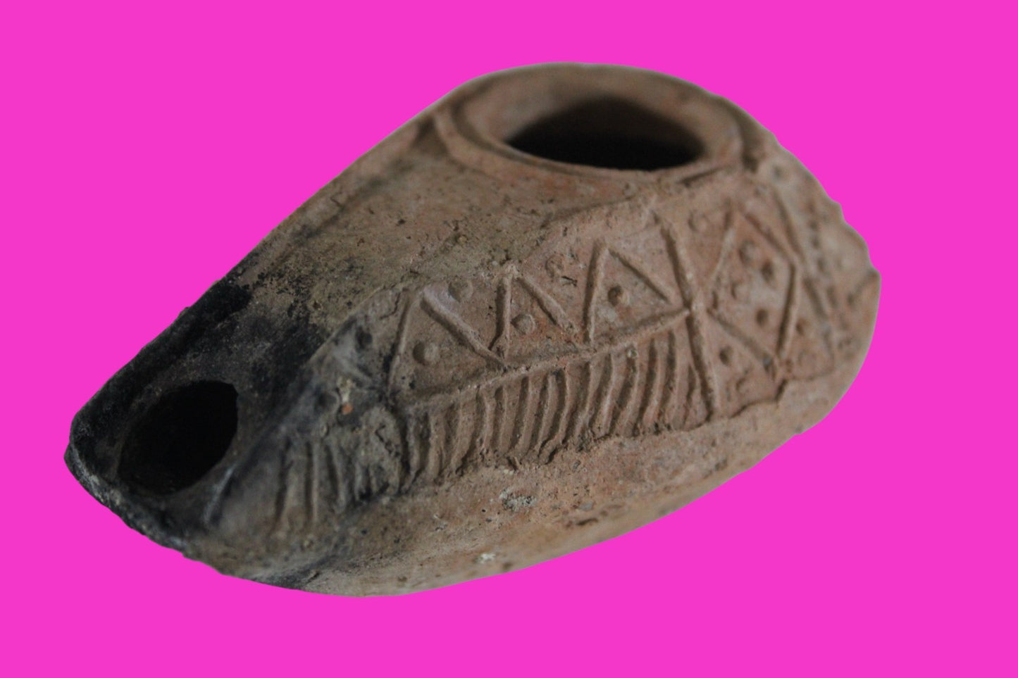 Ancient Holy Land Oil Lamp Artifact Jesus Christ Home Israel 300-600 AD COA 85