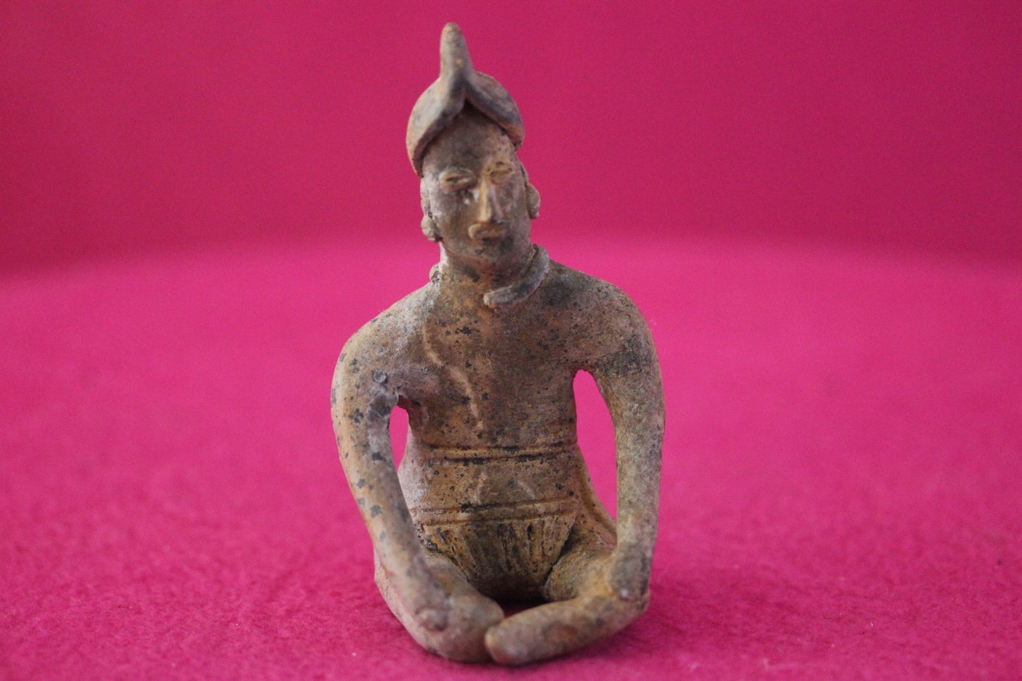 Pre Columbian Artifact Authentic Male Seated Tomb Figure Colima Mexico COA 192