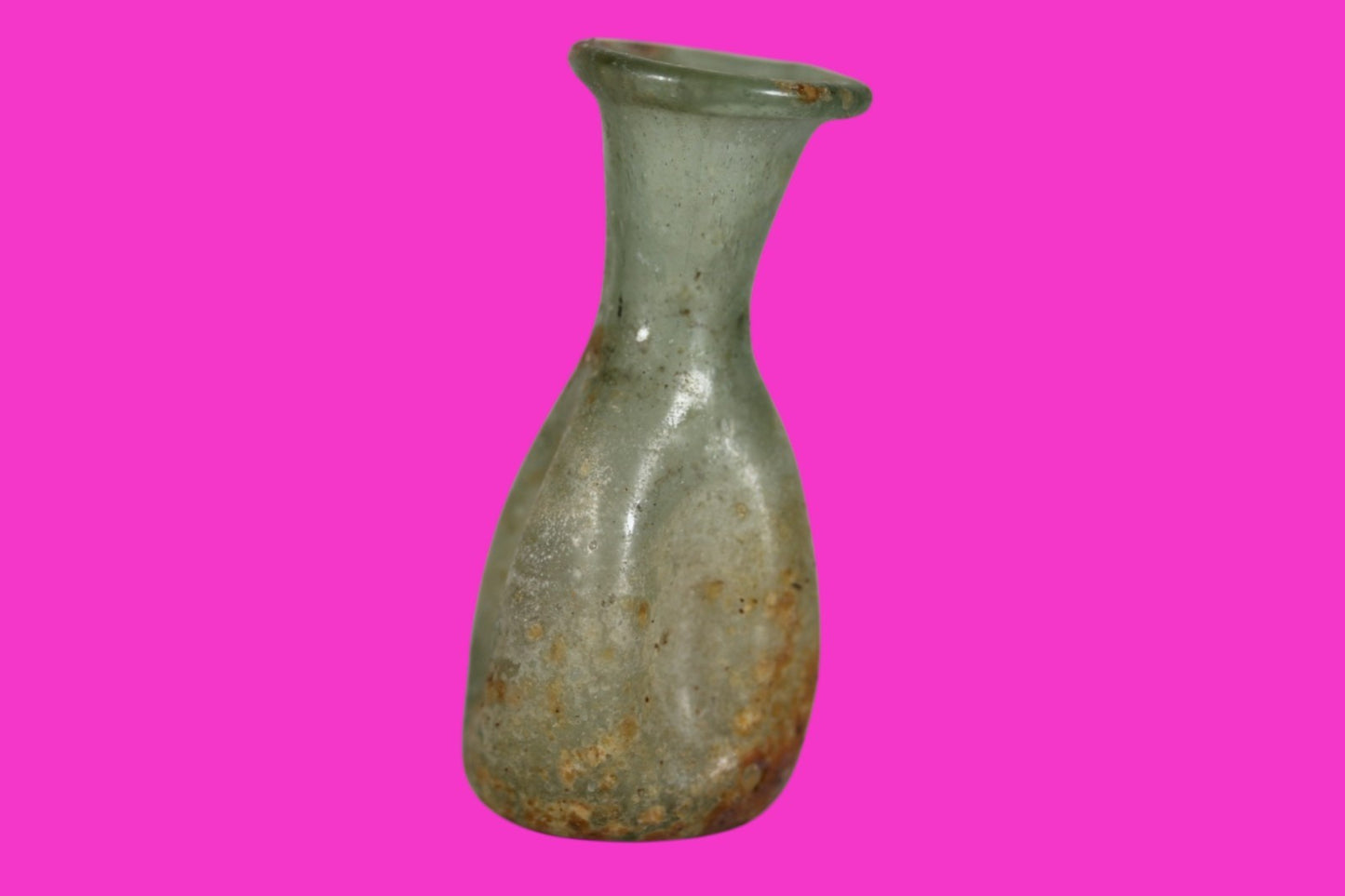 Holy Land Artifact Authentic Ancient Glass Bottle 100-300 AD Roman Era COA J10