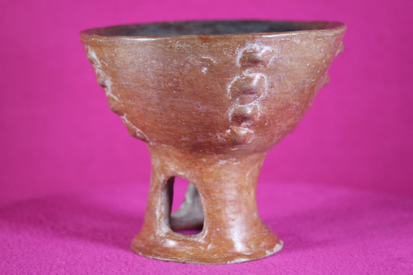 Authentic Pre Columbian Artifact Pedestal Bowl Michoacan Arte Primitivo COA T53