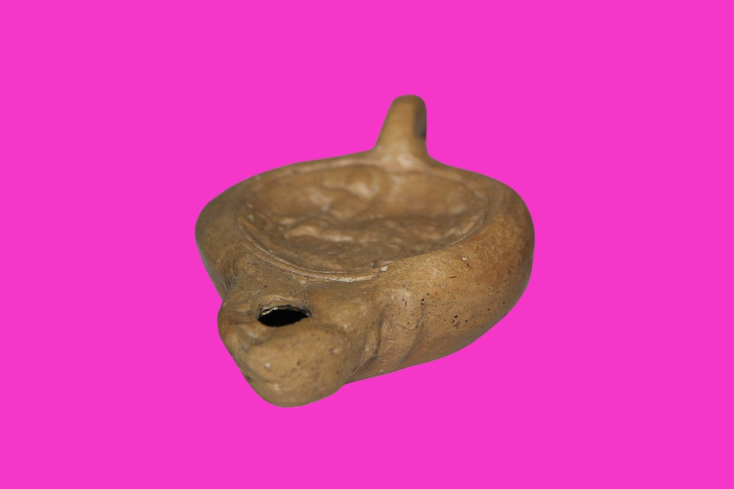Four Horse War Chariot Oil Lamp Authentic Holy Land Artifact 200-400 AD COA J123