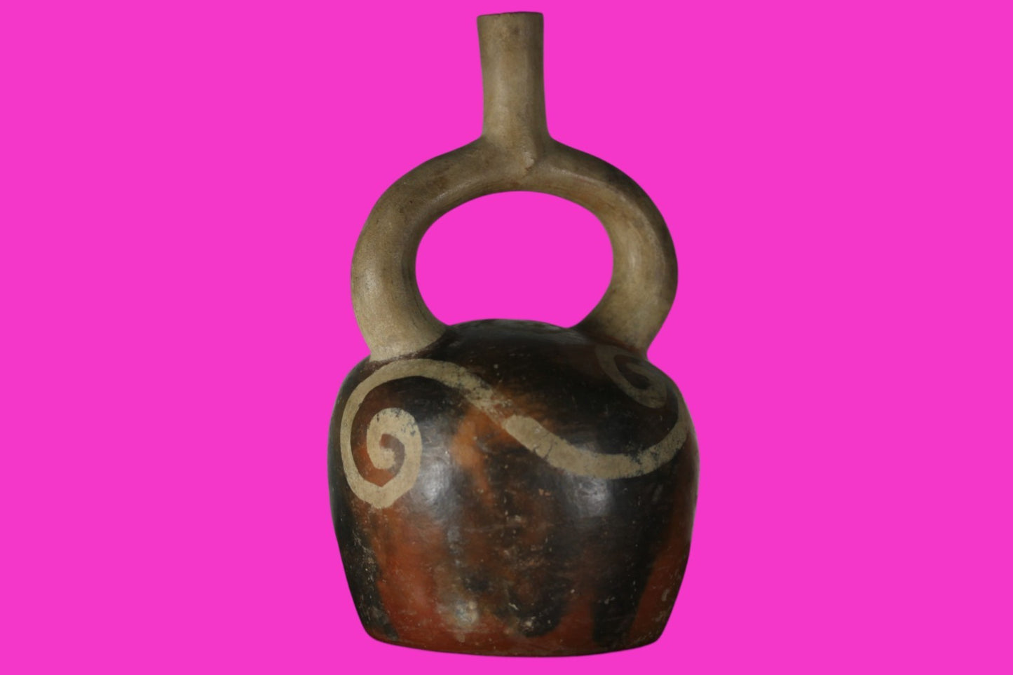 Authentic Pre Columbian Artifact Stirrup Vessel Moche Peru 100-850 AD COA J05