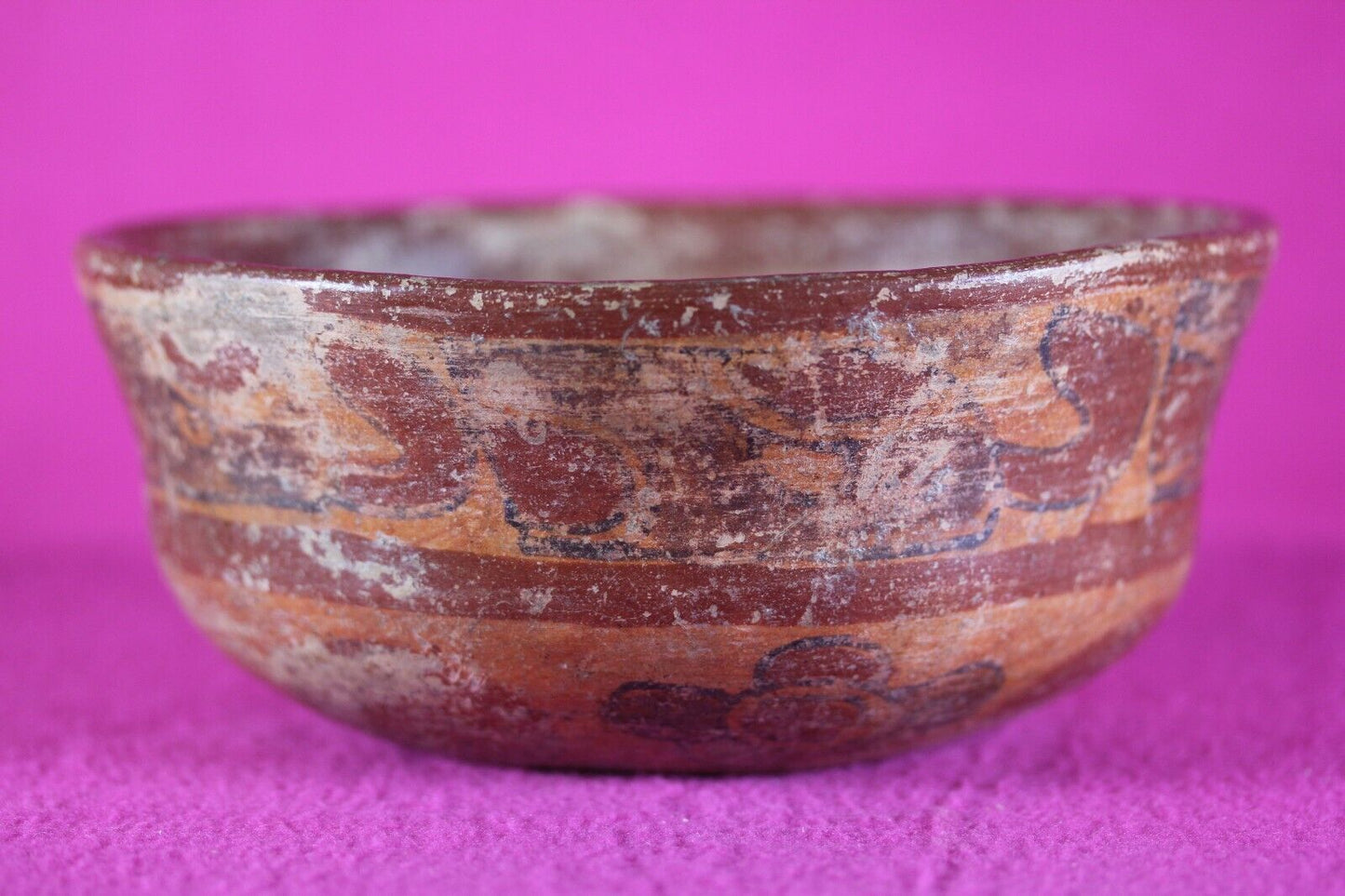 Authentic Pre Columbian Artifact Mayan Decorated Pottery Bowl 250-900 AD COA T10