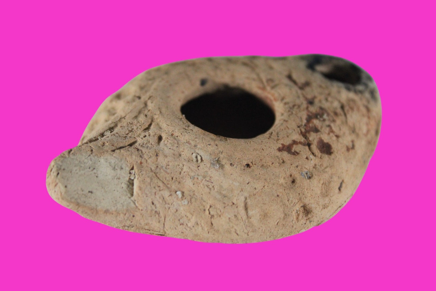 Ancient Holy Land Oil Lamp Artifact Land of Jesus Christ 100 BC-200 AD COA J146