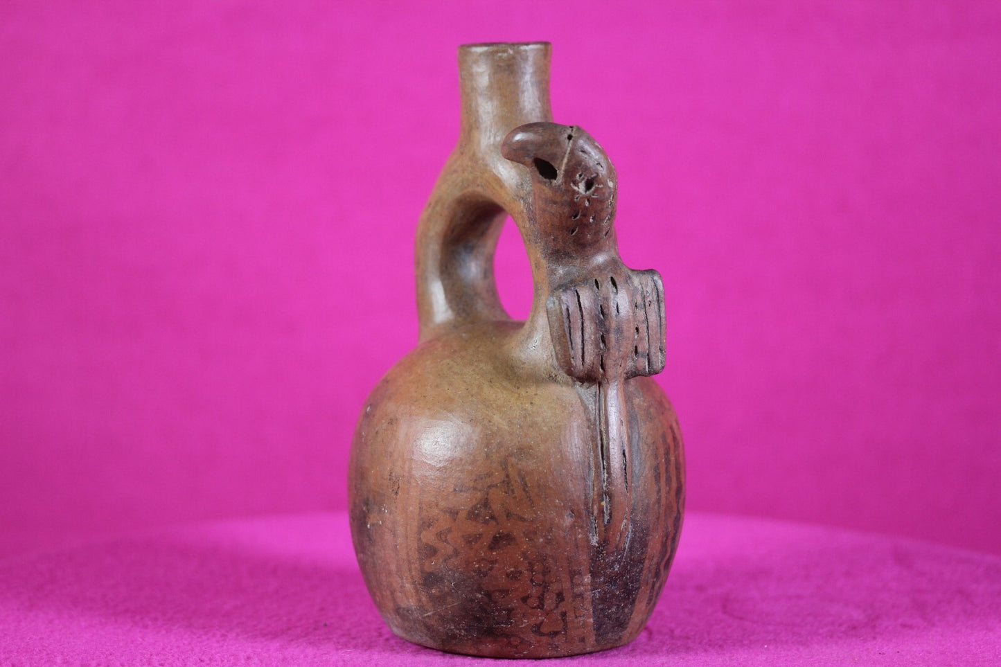 Authentic Pre Columbian Artifact Stirrup Vessel Vicus Peru 500 BC-300 AD COA J03