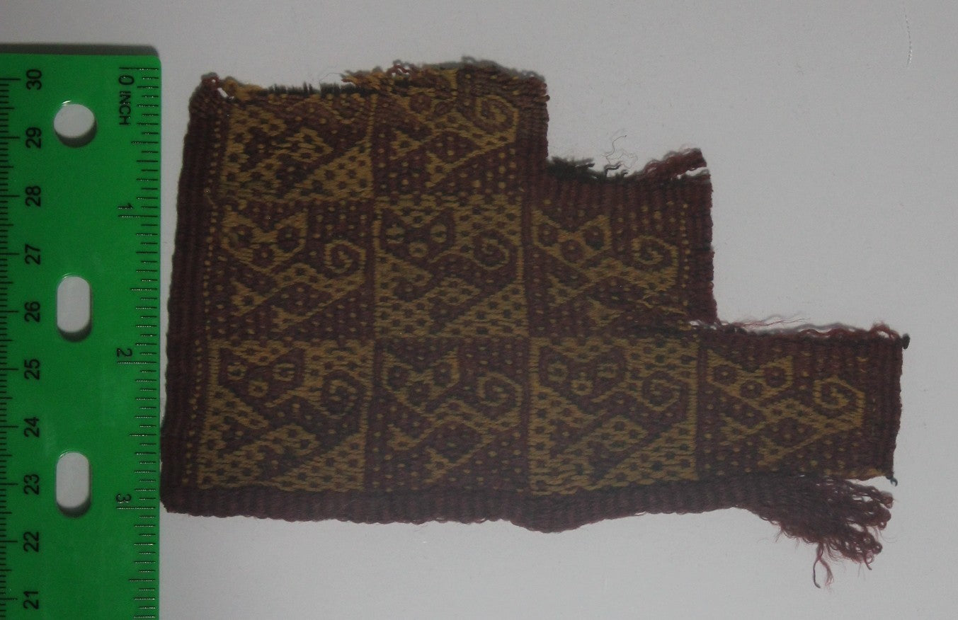 Authentic Pre Columbian Artifact Frameable Textile Border Chancay Peru COA 22