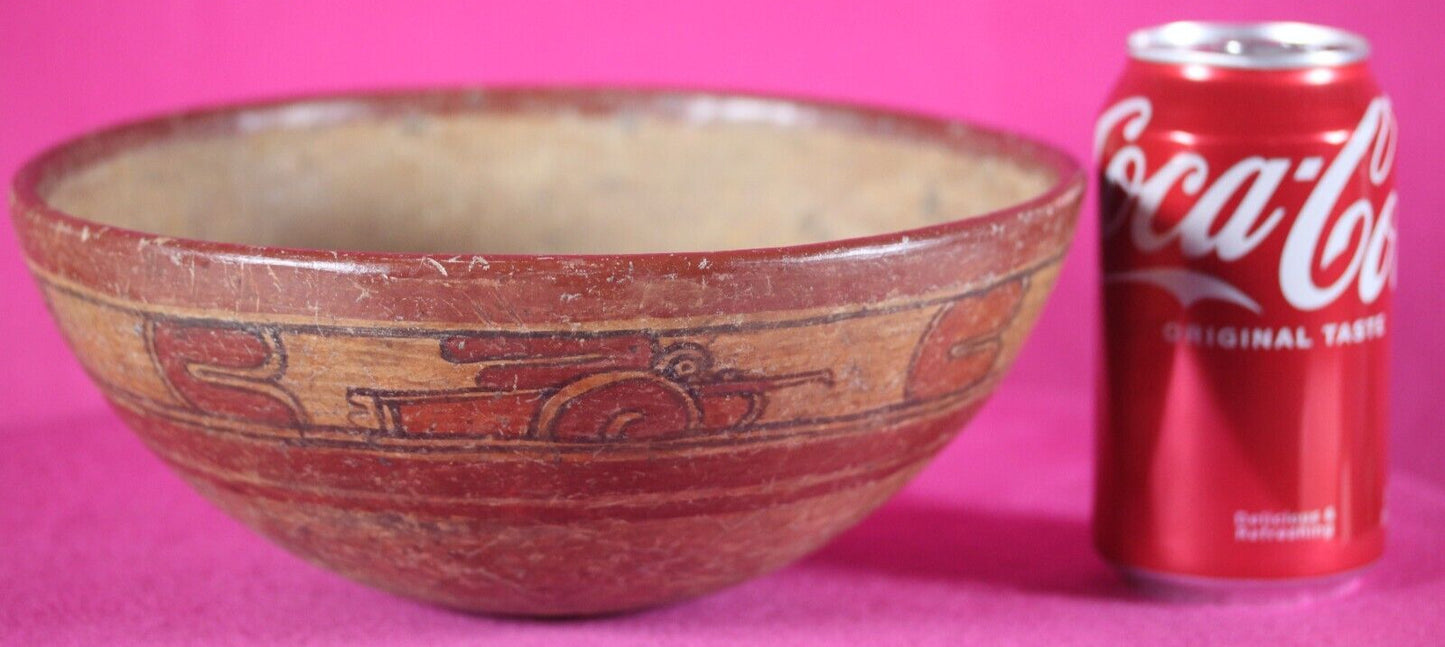 Authentic Pre Columbian Artifact Mayan Decorated Bowl Ex Arte Primitivo COA T119