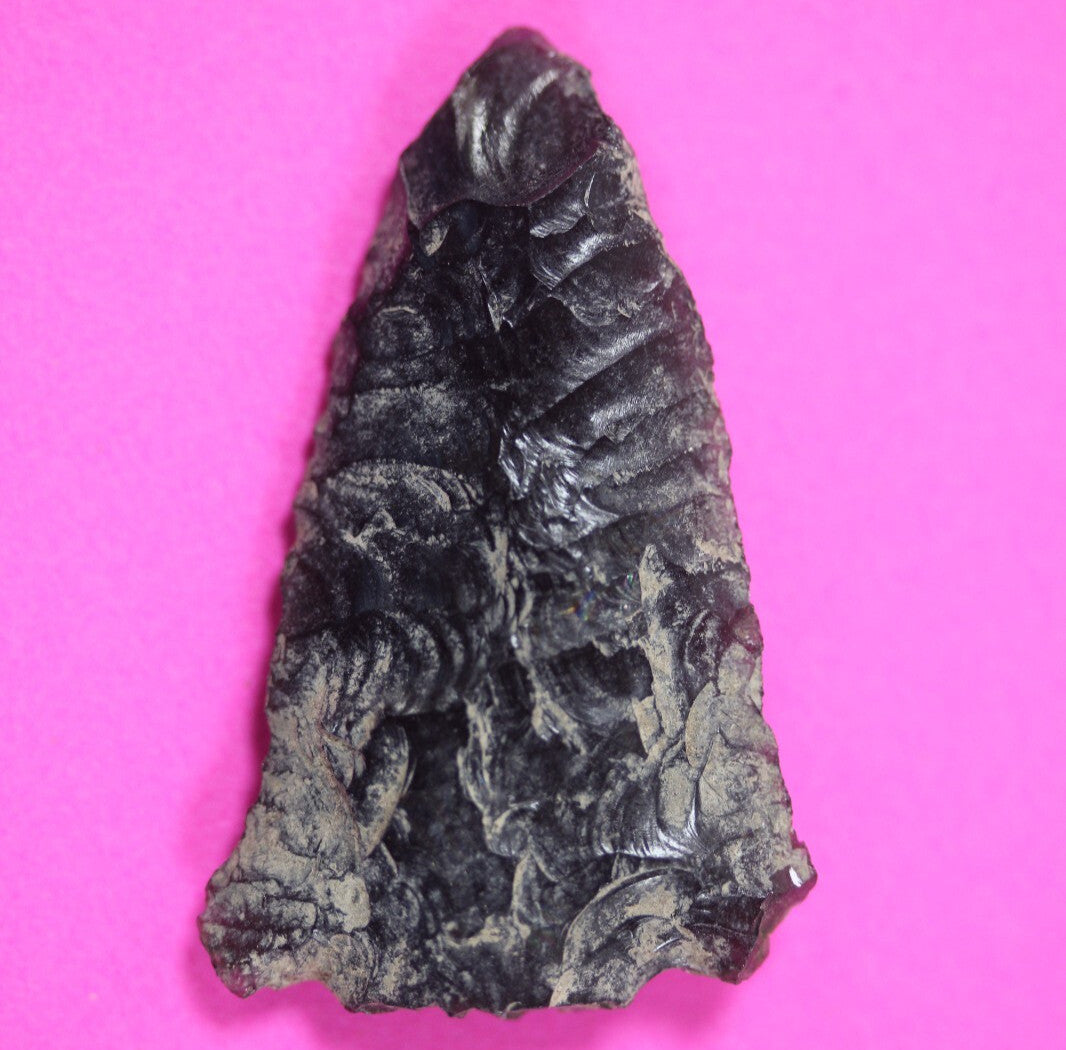 Authentic Pre Columbian Artifact Aztec Arrowhead Battle of Mexico City COA 84
