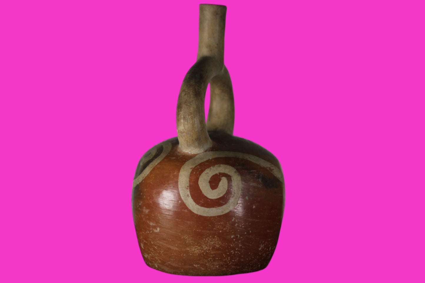 Authentic Pre Columbian Artifact Stirrup Vessel Moche Peru 100-850 AD COA J05