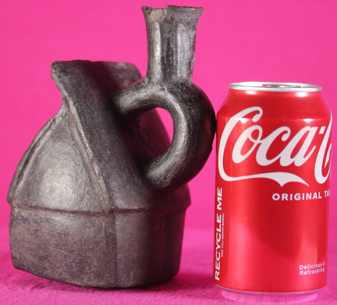 Authentic Pre Columbian Artifact House Stirrup Vessel Moche Peru COA J66
