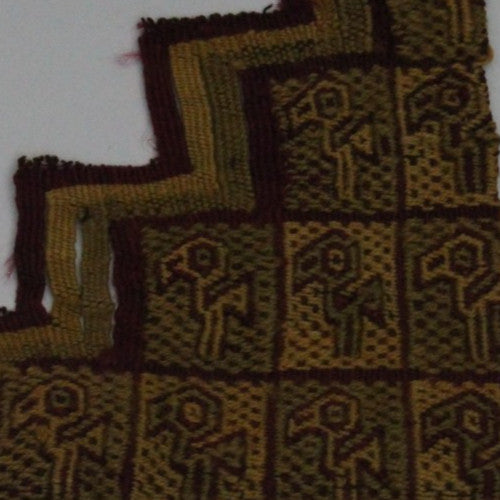 Authentic Pre Columbian Artifact Frameable Textile Border Chancay Peru COA 25