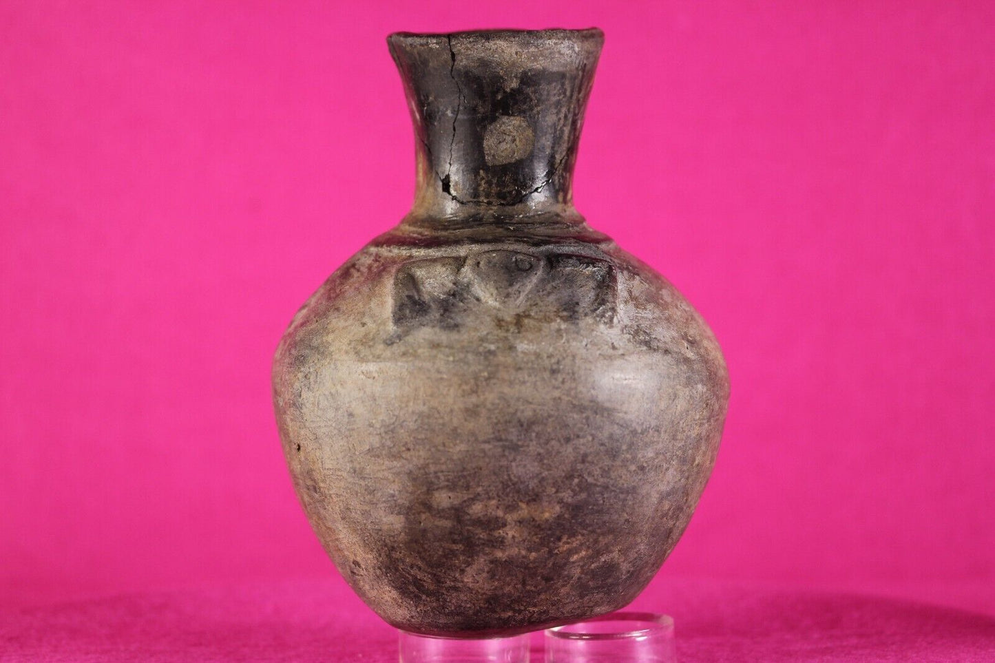 Authentic Pre Columbian Artifact Moche Frog Pottery Jar 100-800 AD Peru COA J60