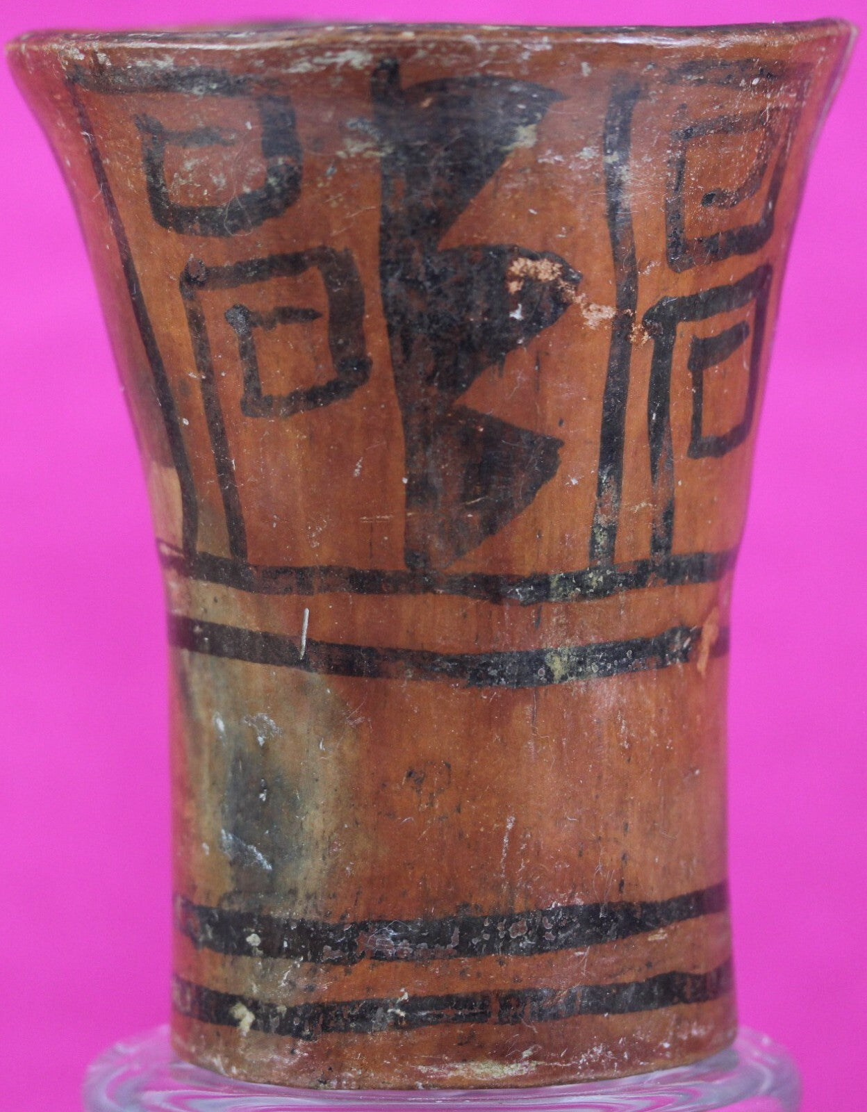 Authentic Pre Columbian Huari Wari Beaker Pottery 500 - 1000 AD Artifact COA T02