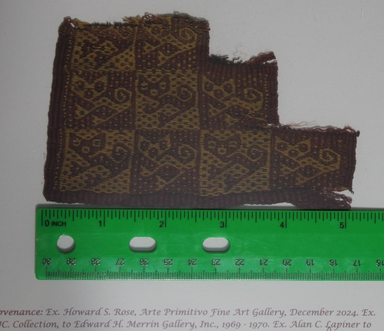Authentic Pre Columbian Artifact Frameable Textile Border Chancay Peru COA 22