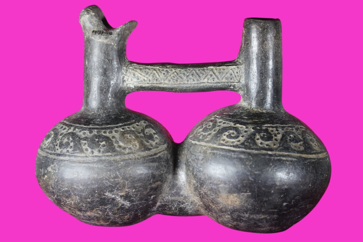 Authentic Pre Columbian Artifact Functional Whistle Stirrup Vessel Chimu COA J04