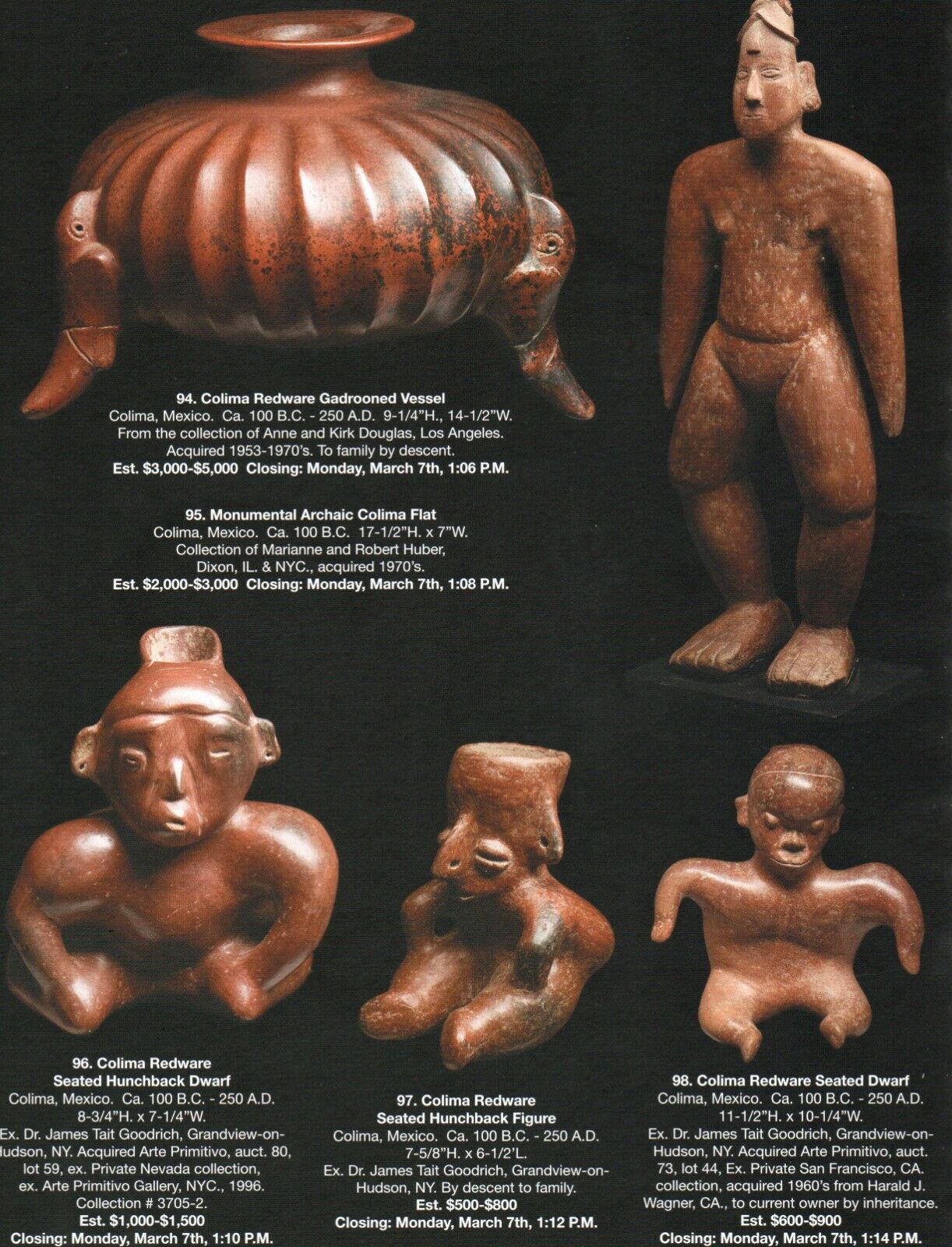 Pre Columbian Artifacts Price & Value Guide Arte Primitivo Auction Catalog #105