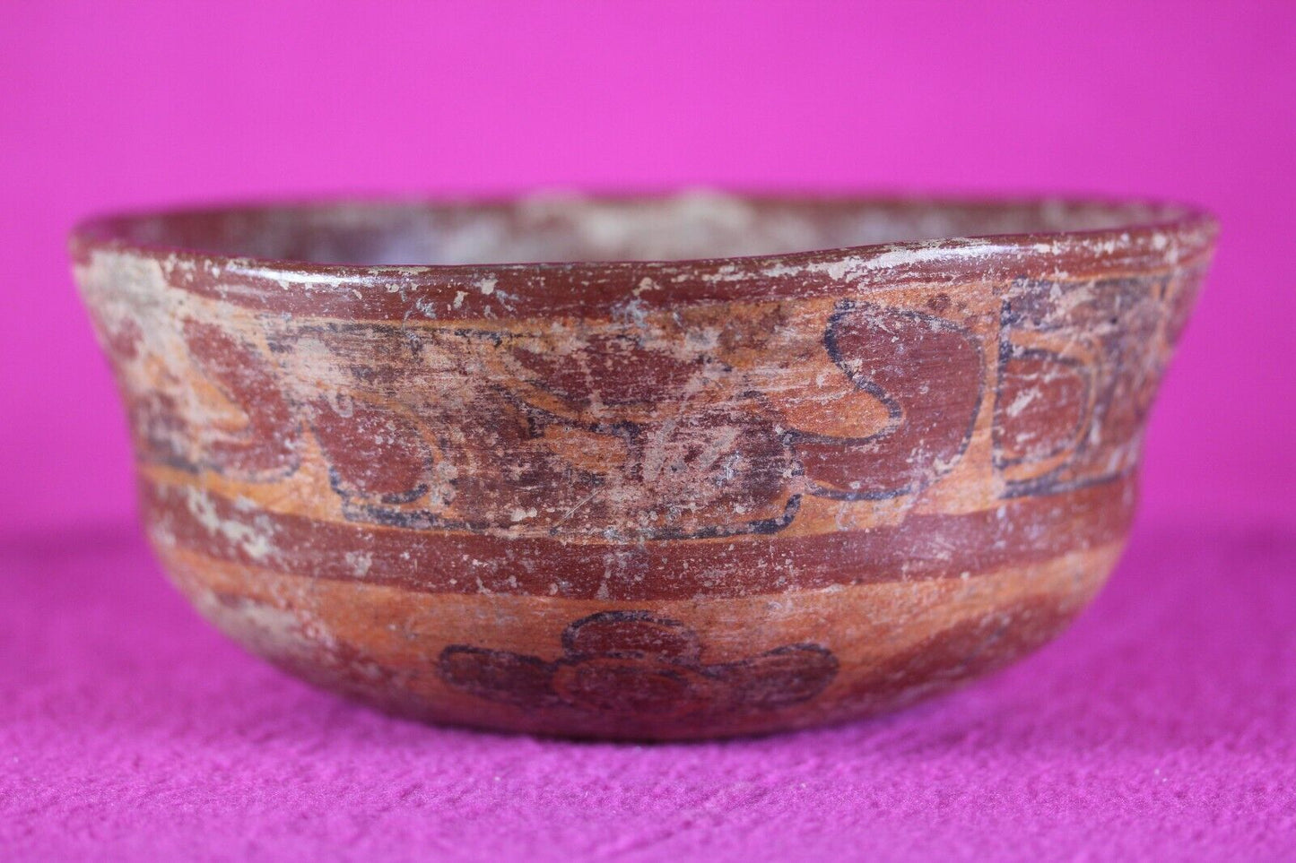 Authentic Pre Columbian Artifact Mayan Decorated Pottery Bowl 250-900 AD COA T10