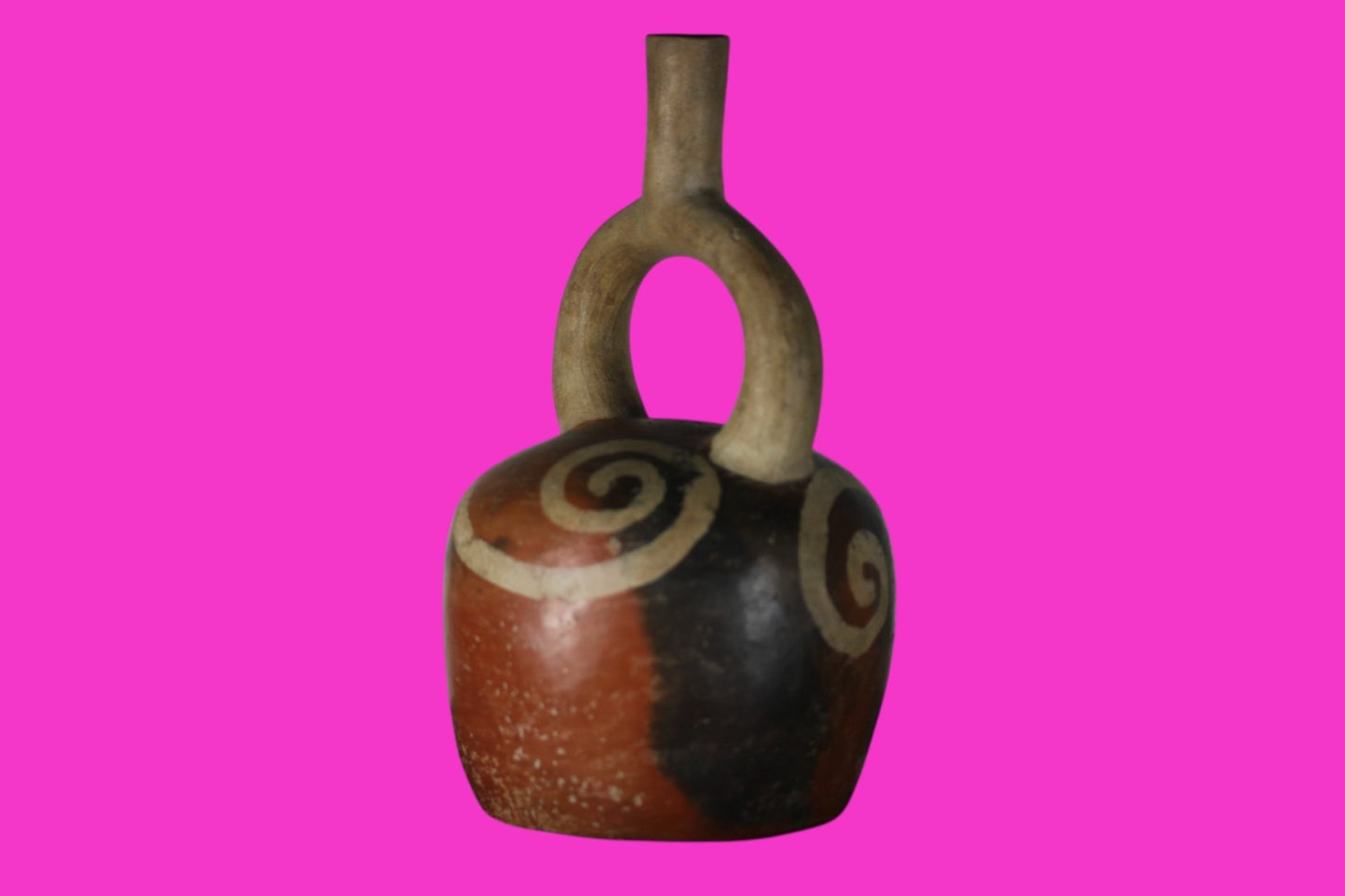 Authentic Pre Columbian Artifact Stirrup Vessel Moche Peru 100-850 AD COA J05
