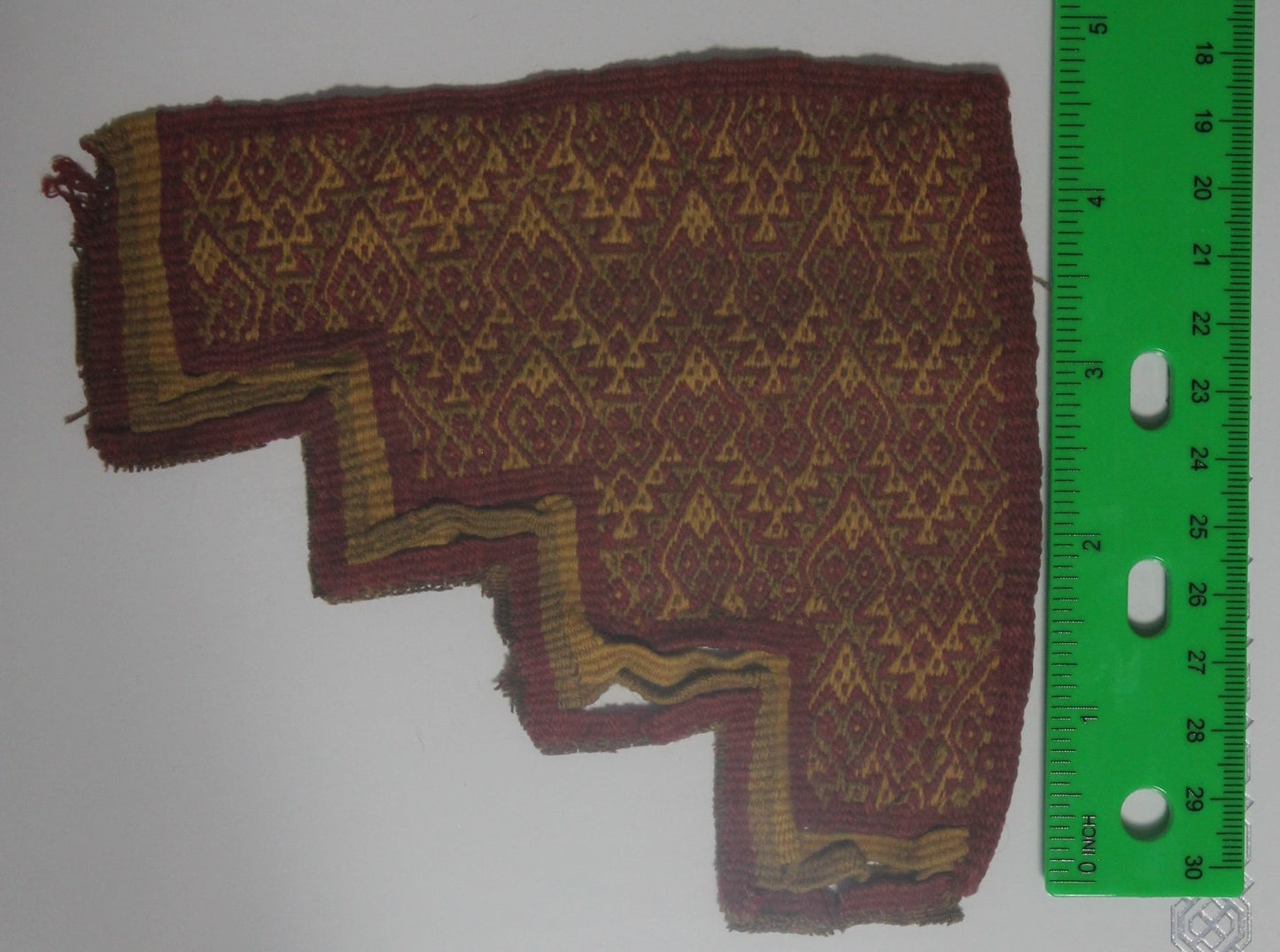 Authentic Pre Columbian Artifact Frameable Textile Border Chancay Peru COA 24