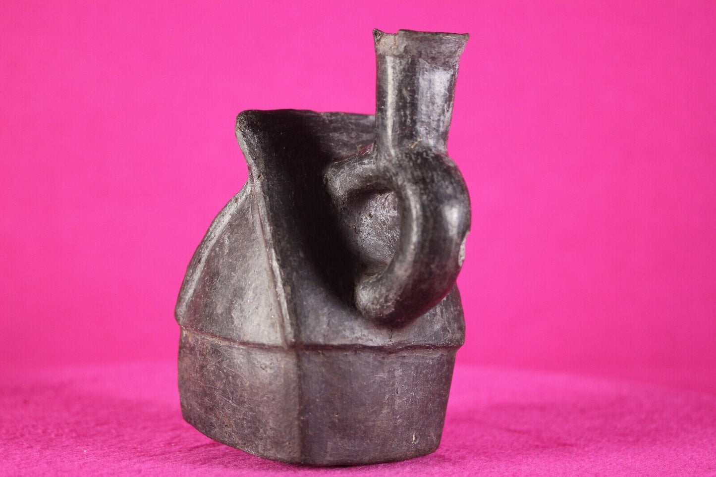 Authentic Pre Columbian Artifact House Stirrup Vessel Moche Peru COA J66