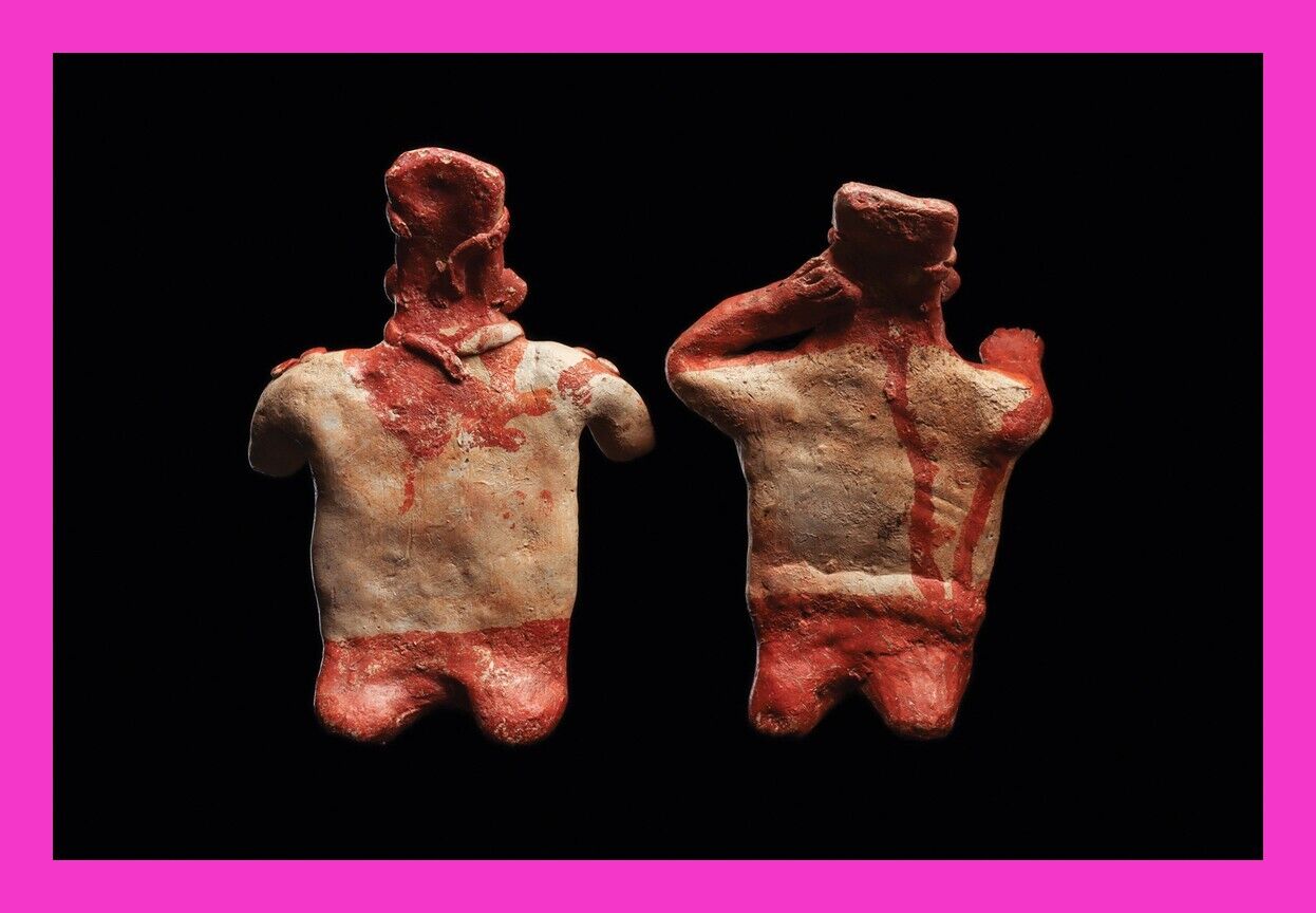 Authentic Pre Columbian Artifact Two Jalisco Figures Mexico Arte Primitivo T124