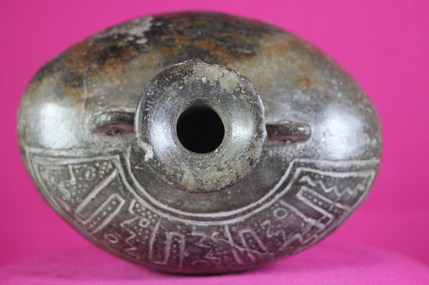 Pre Columbian Artifact Moche Incised Pottery 100-800 AD Peru Authentic COA J27