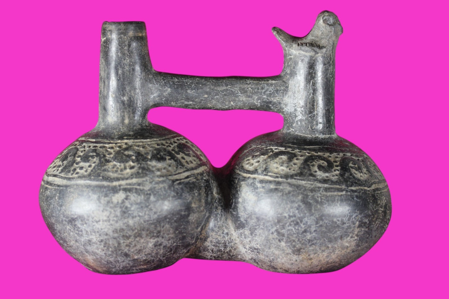 Authentic Pre Columbian Artifact Functional Whistle Stirrup Vessel Chimu COA J04
