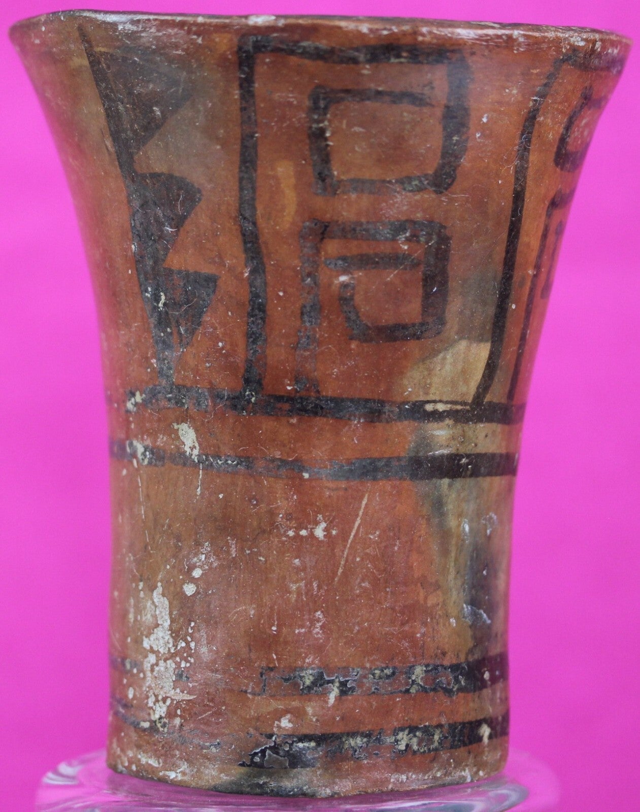 Authentic Pre Columbian Huari Wari Beaker Pottery 500 - 1000 AD Artifact COA T02