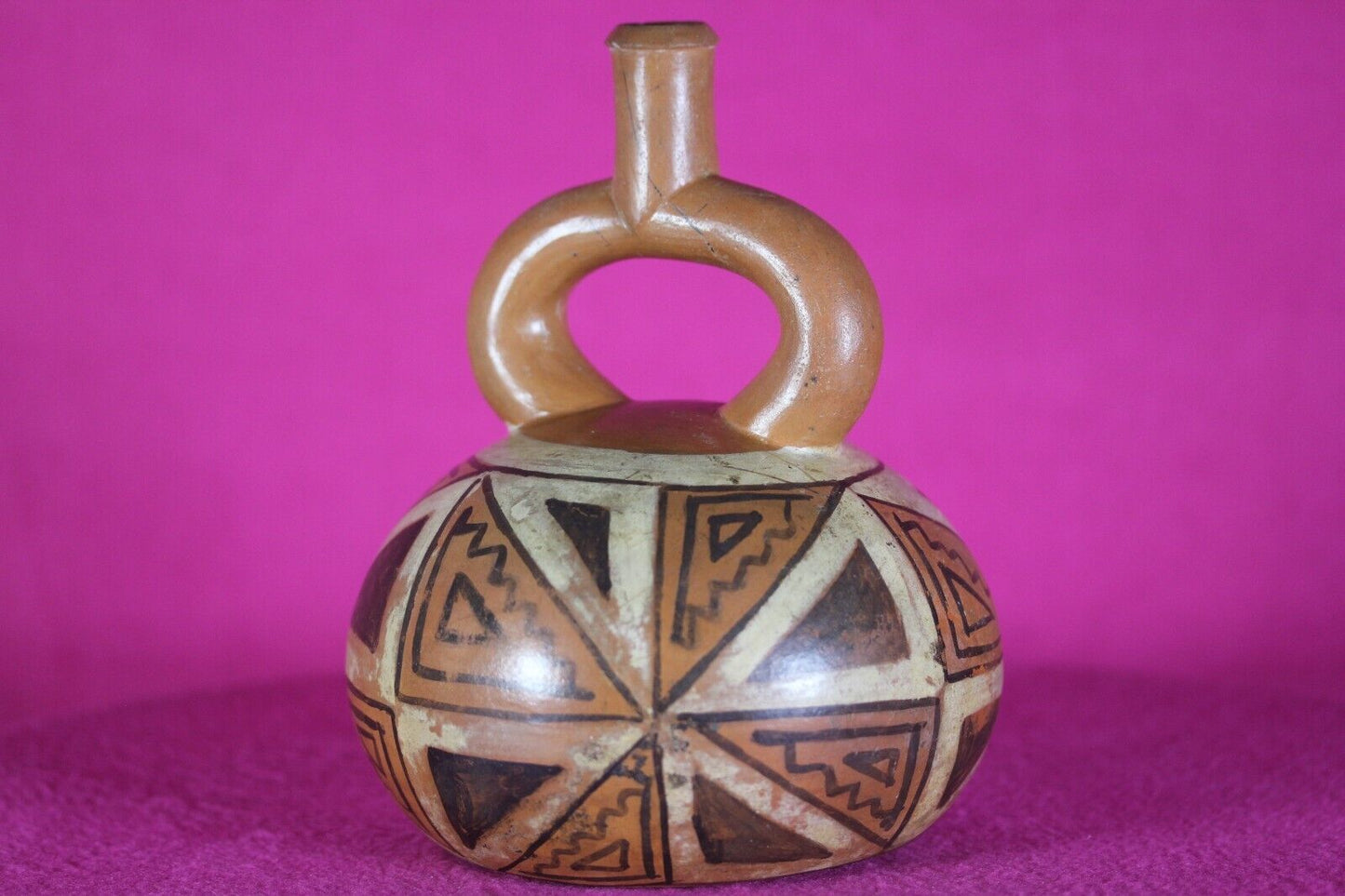 Authentic Pre Columbian Artifact Stirrup Vessel Moche Ex Arte Primitivo COA T31
