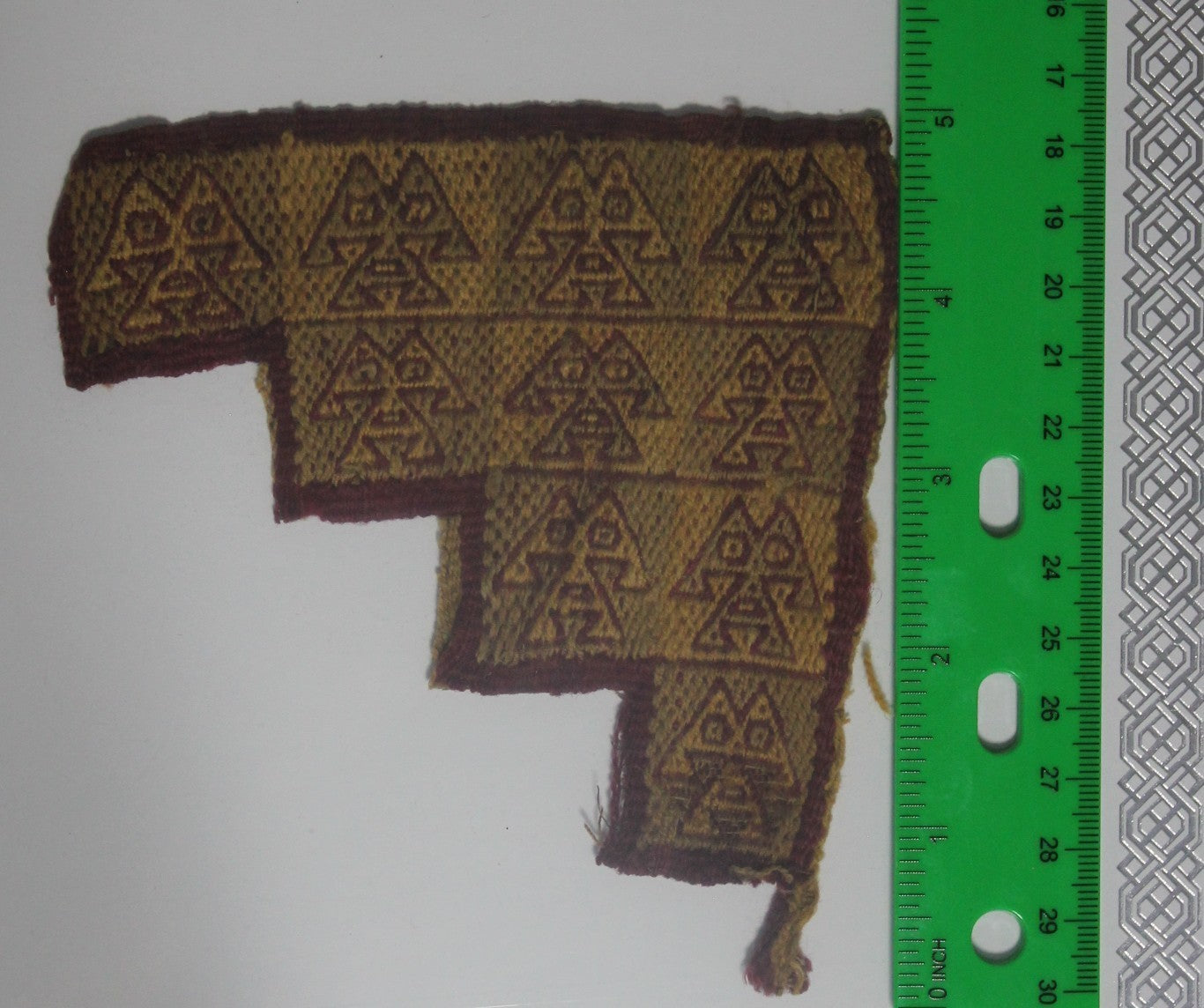 Authentic Pre Columbian Artifact Frameable Textile Border Chancay Peru COA 21