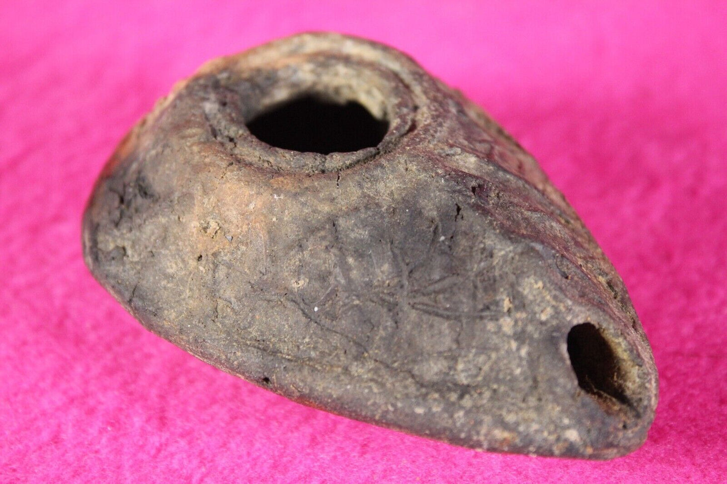 Holy Land Jesus Christ Homeland Artifact Oil Lamp Israel 300-500 AD with COA J45