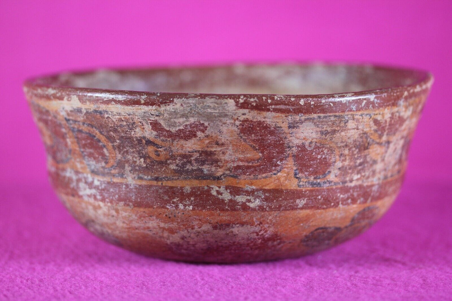 Authentic Pre Columbian Artifact Mayan Decorated Pottery Bowl 250-900 AD COA T10