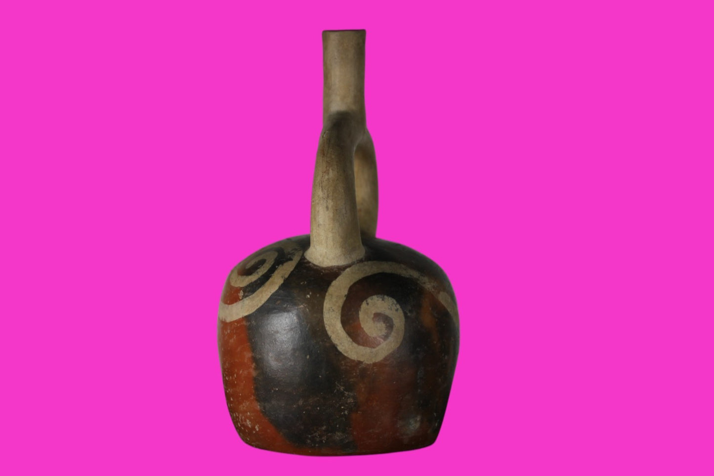 Authentic Pre Columbian Artifact Stirrup Vessel Moche Peru 100-850 AD COA J05