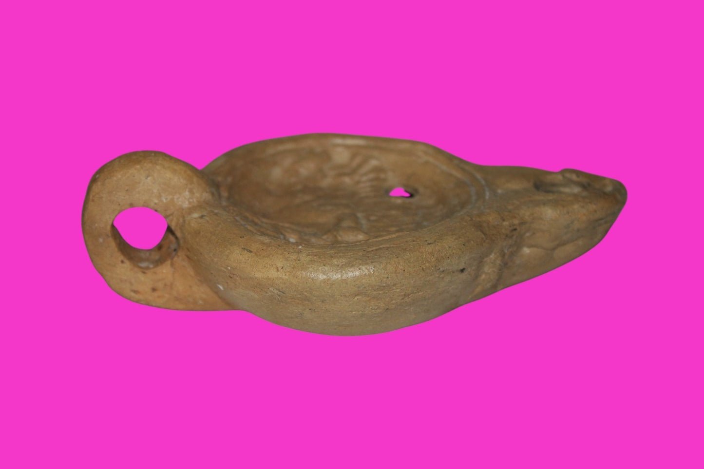 Four Horse War Chariot Oil Lamp Authentic Holy Land Artifact 200-400 AD COA J123