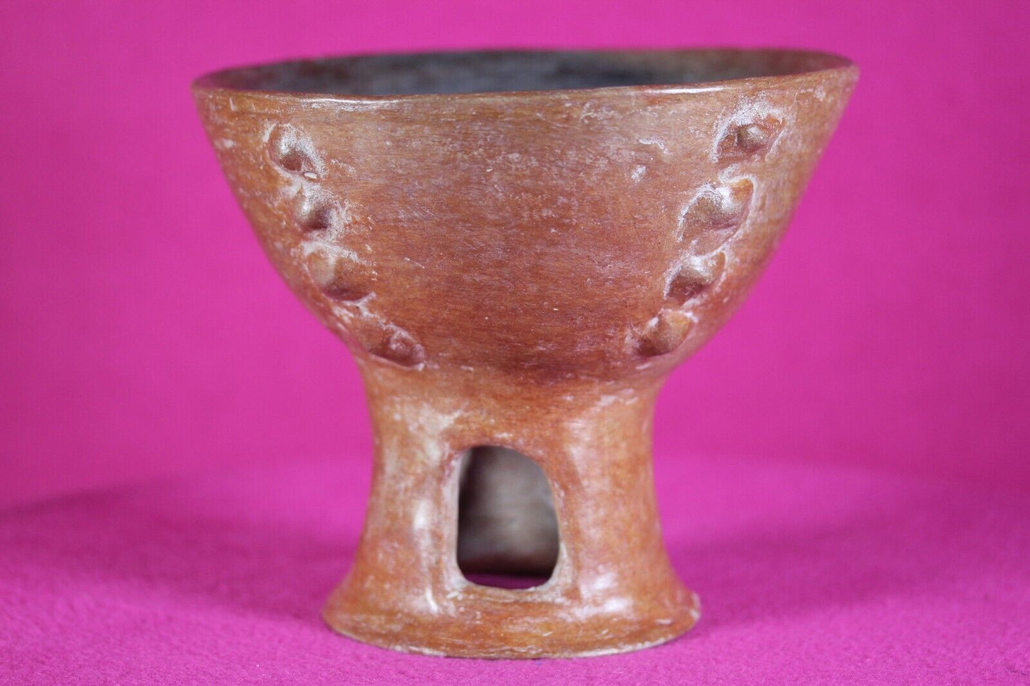 Authentic Pre Columbian Artifact Pedestal Bowl Michoacan Arte Primitivo COA T53