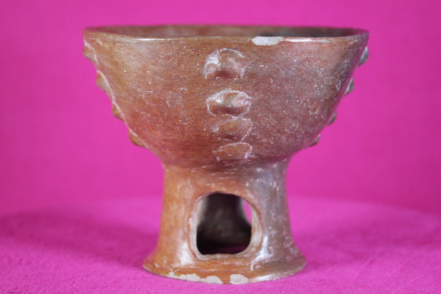 Authentic Pre Columbian Artifact Pedestal Bowl Michoacan Arte Primitivo COA T53