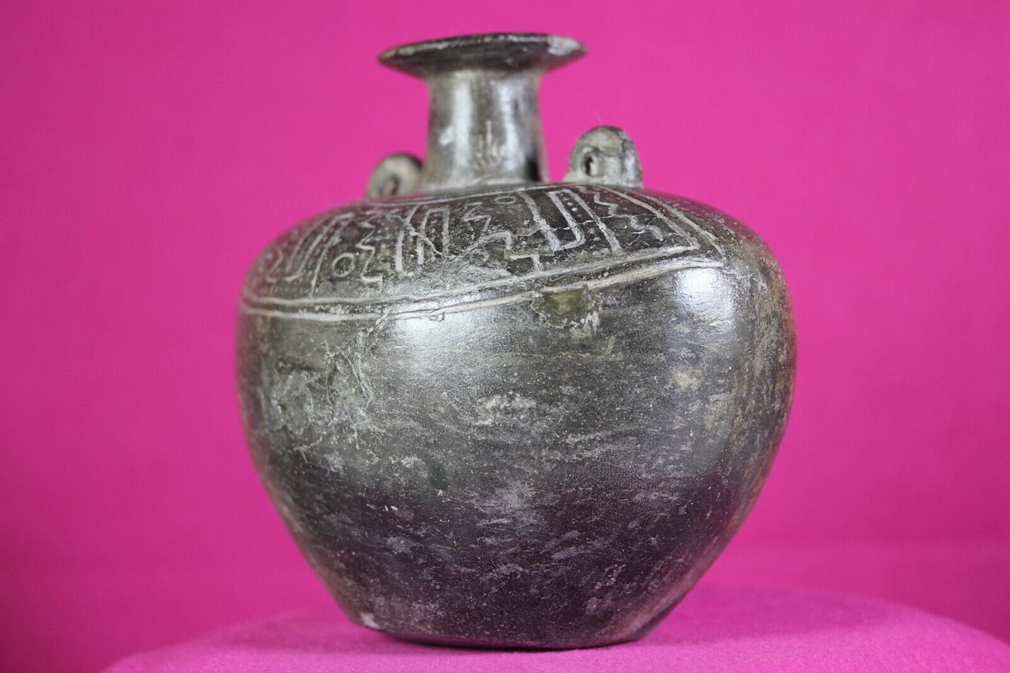 Pre Columbian Artifact Moche Incised Pottery 100-800 AD Peru Authentic COA J27