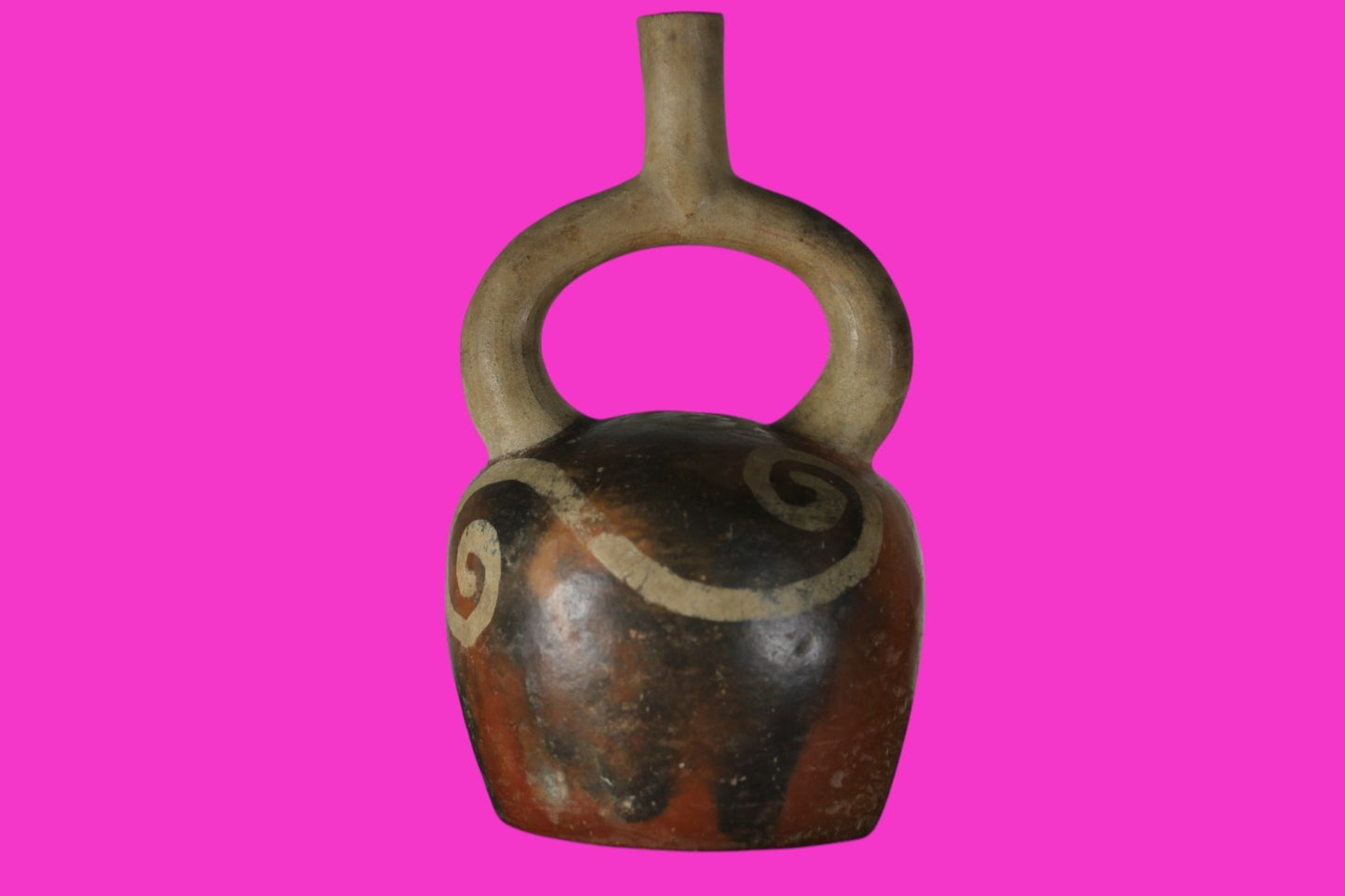 Authentic Pre Columbian Artifact Stirrup Vessel Moche Peru 100-850 AD COA J05