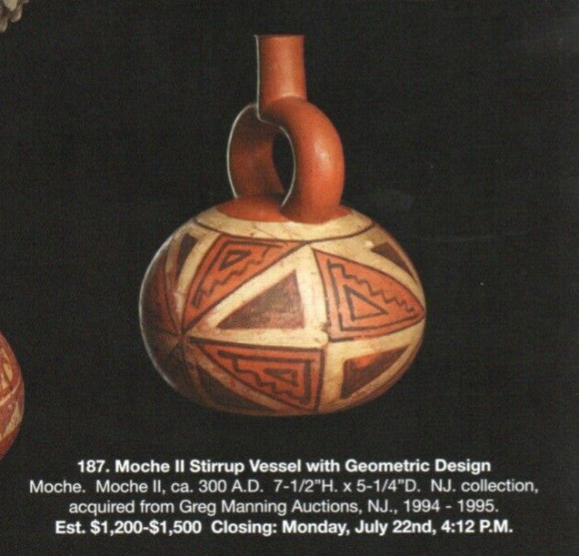 Authentic Pre Columbian Artifact Stirrup Vessel Moche Ex Arte Primitivo COA T31