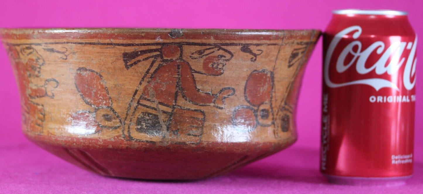 Authentic Pre Columbian Artifact Pottery Bowl Mayan 300 - 900 AD Yucatan COA T03