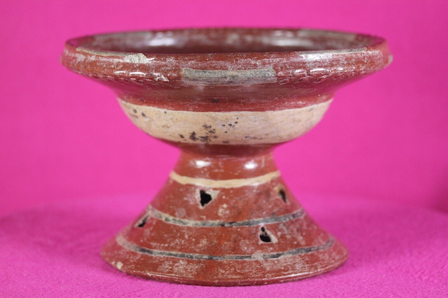 Authentic Pre Columbian Artifact Pedestal Bowl Chupicuaro Arte Primitivo COA T62