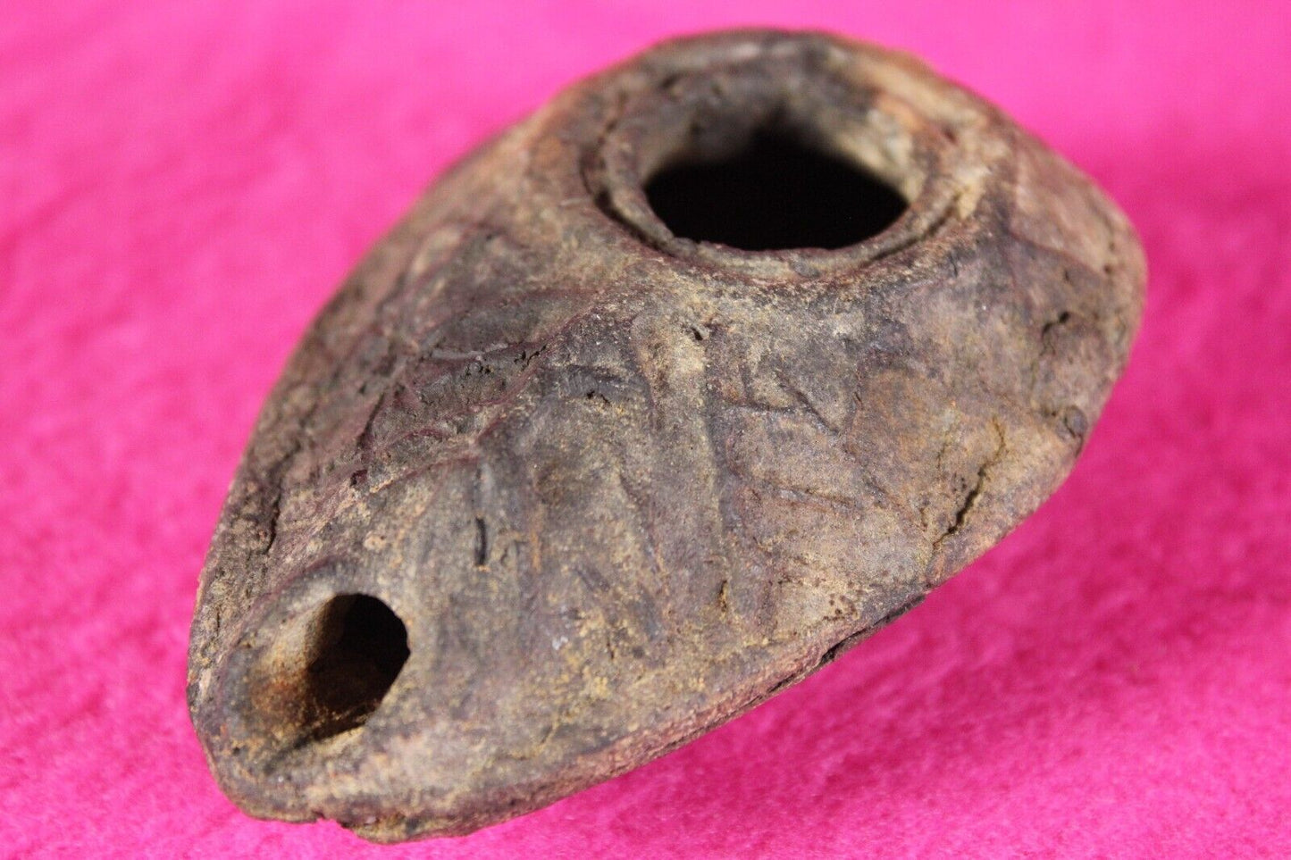 Holy Land Jesus Christ Homeland Artifact Oil Lamp Israel 300-500 AD with COA J45