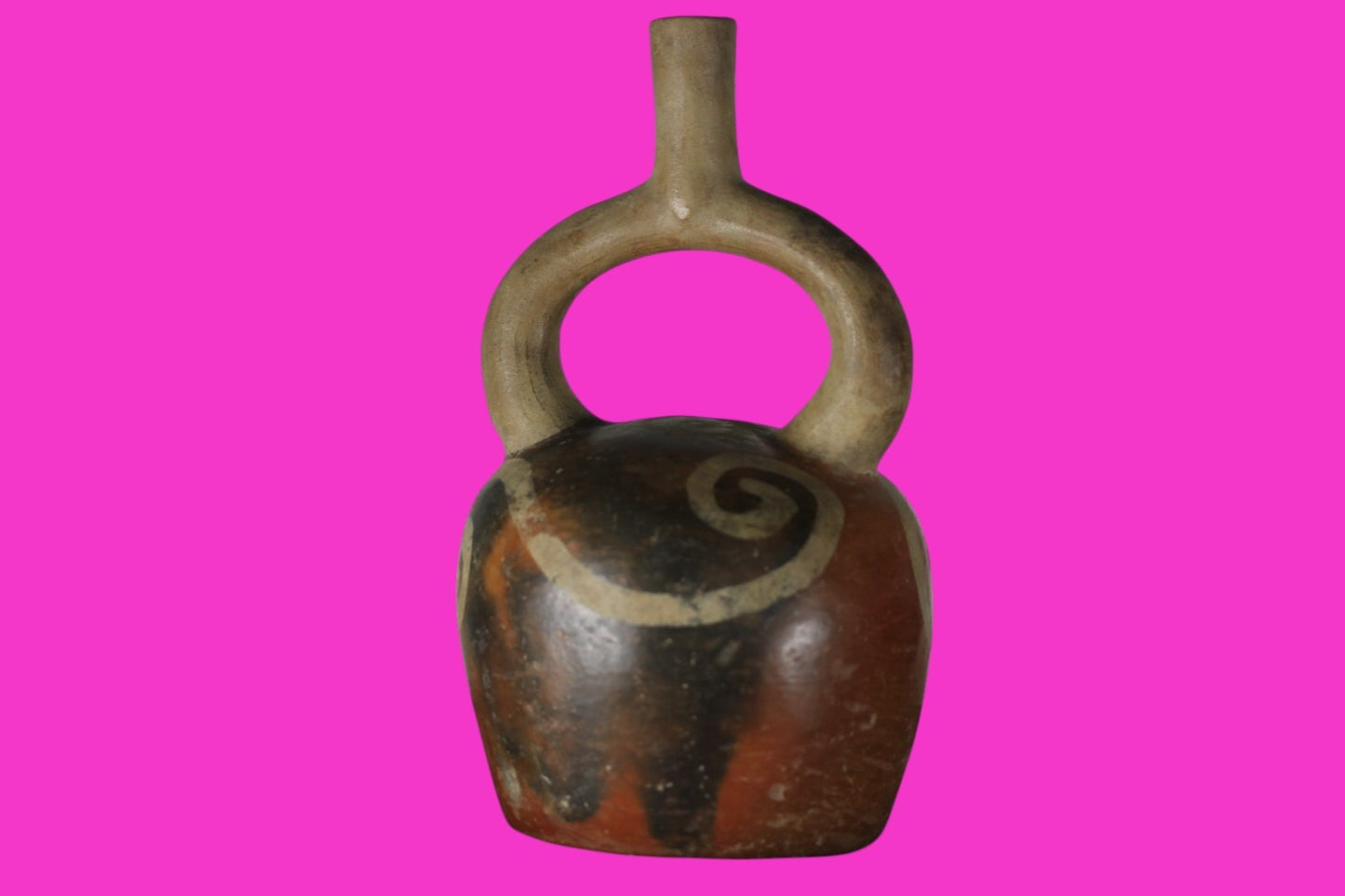 Authentic Pre Columbian Artifact Stirrup Vessel Moche Peru 100-850 AD COA J05