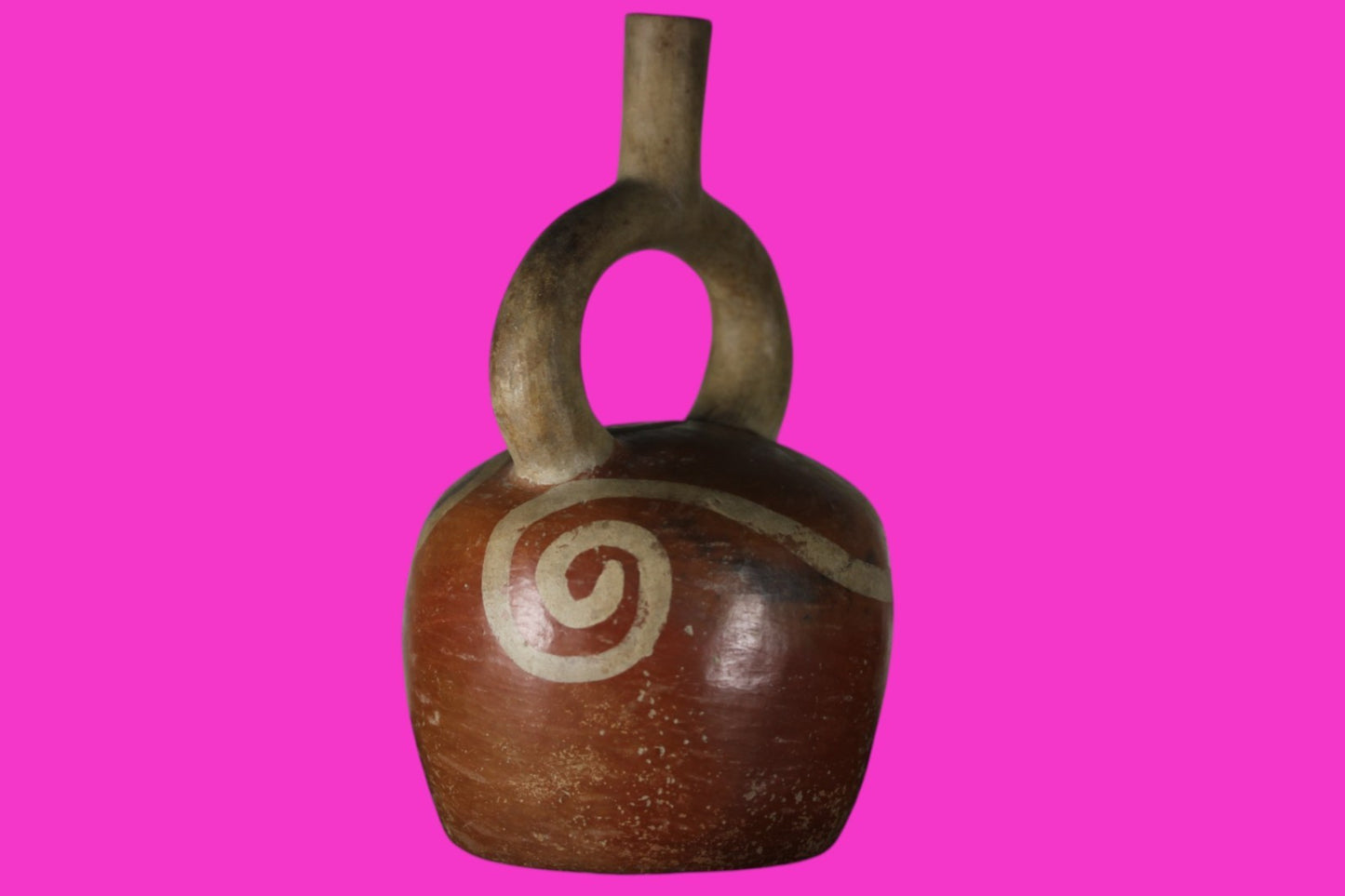 Authentic Pre Columbian Artifact Stirrup Vessel Moche Peru 100-850 AD COA J05