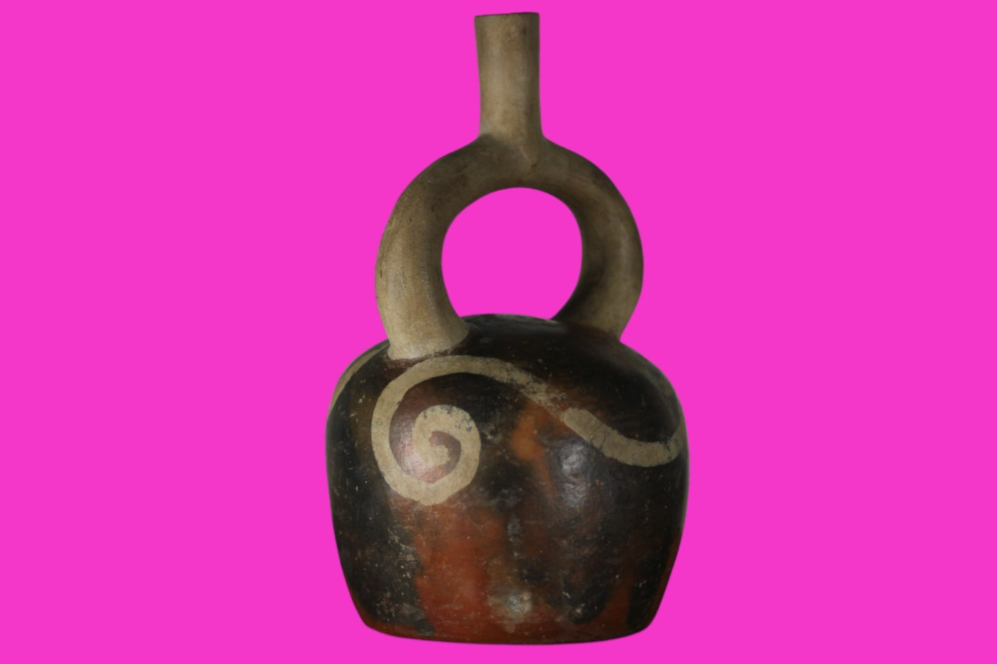 Authentic Pre Columbian Artifact Stirrup Vessel Moche Peru 100-850 AD COA J05