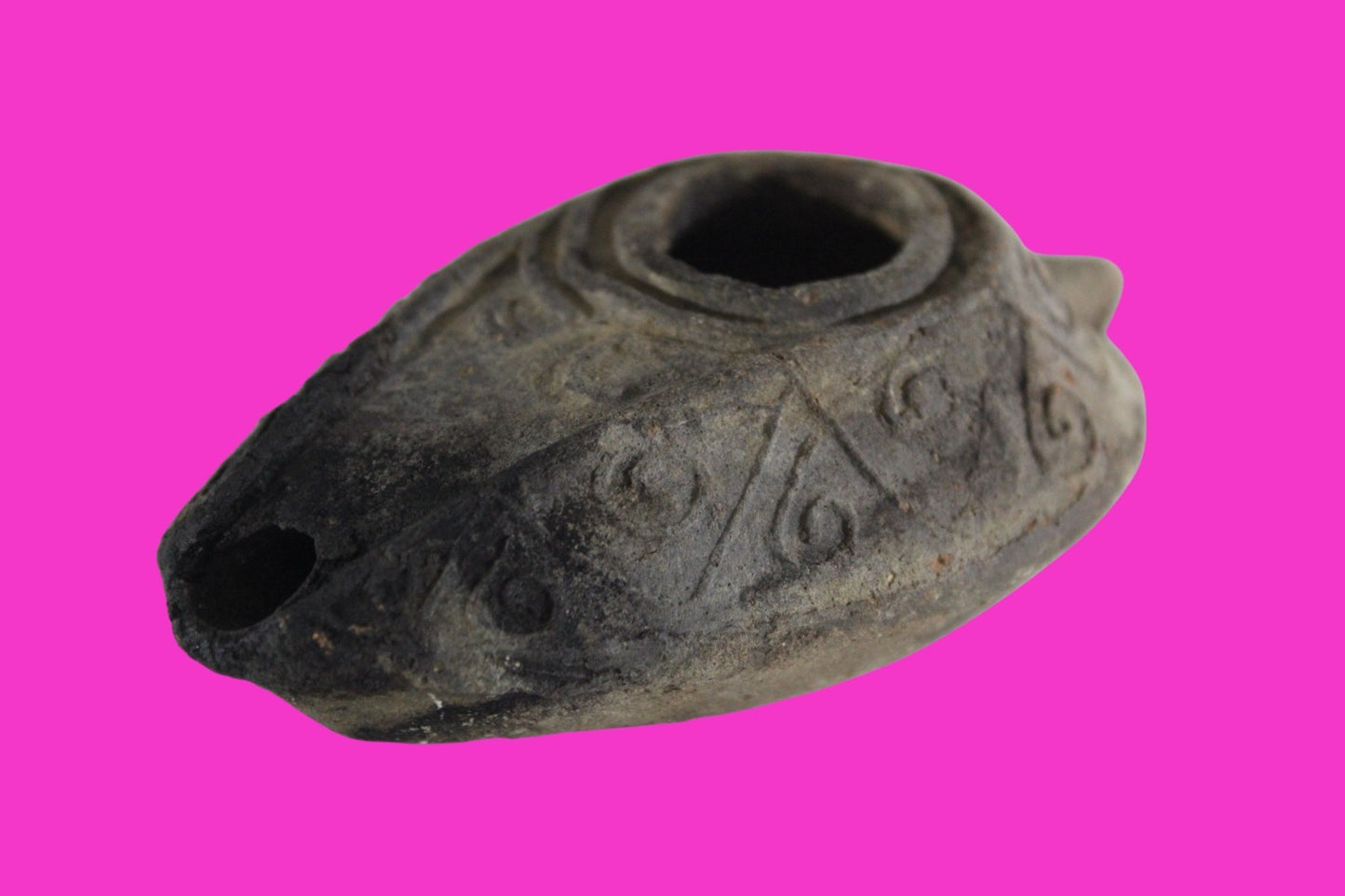 Ancient Holy Land Oil Lamp Artifact Jesus Christ Home Israel 300-600 AD COA 80