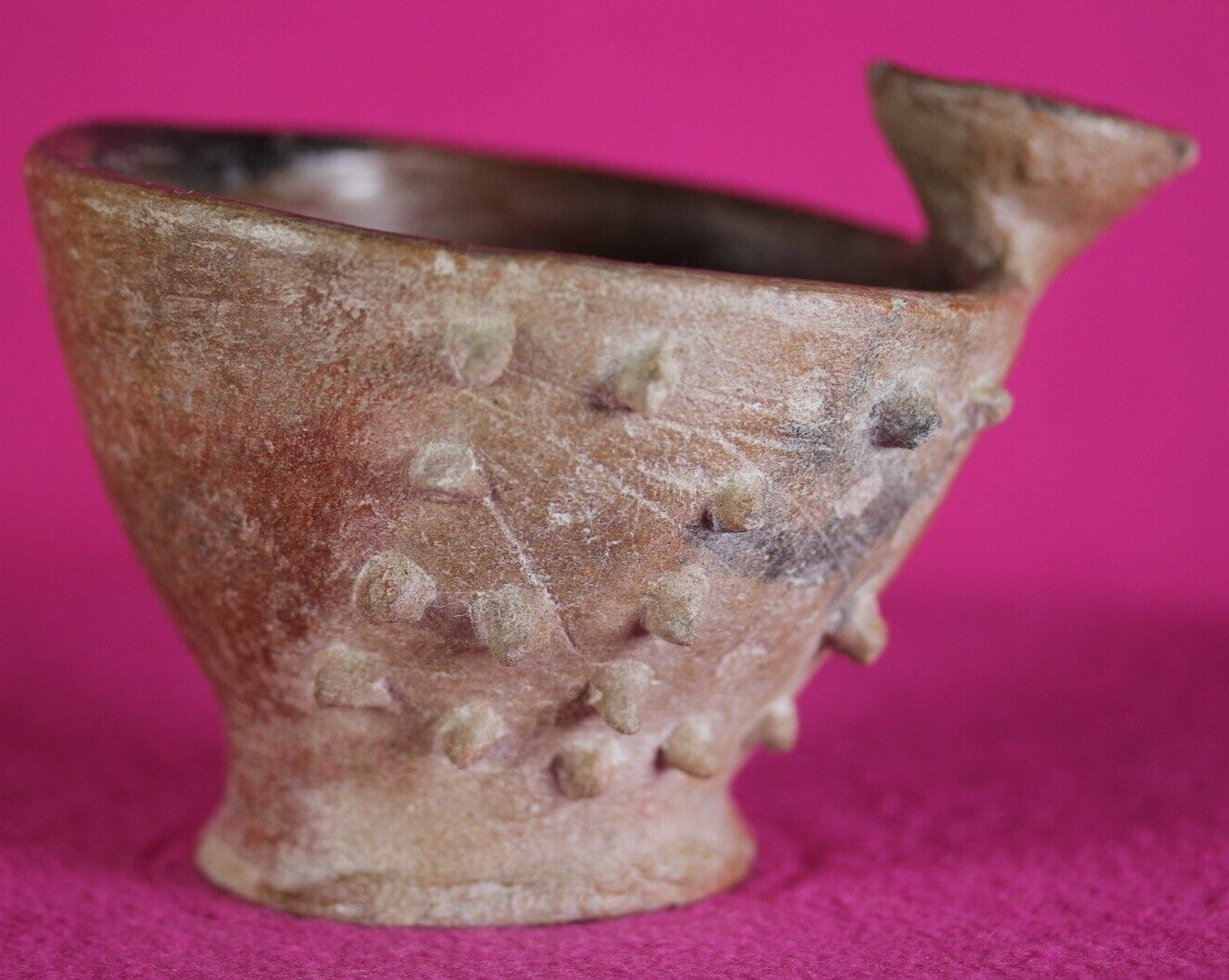 Authentic Pre Columbian Artifact Spiked Bowl Michoacan Ex Arte Primitivo COA T08
